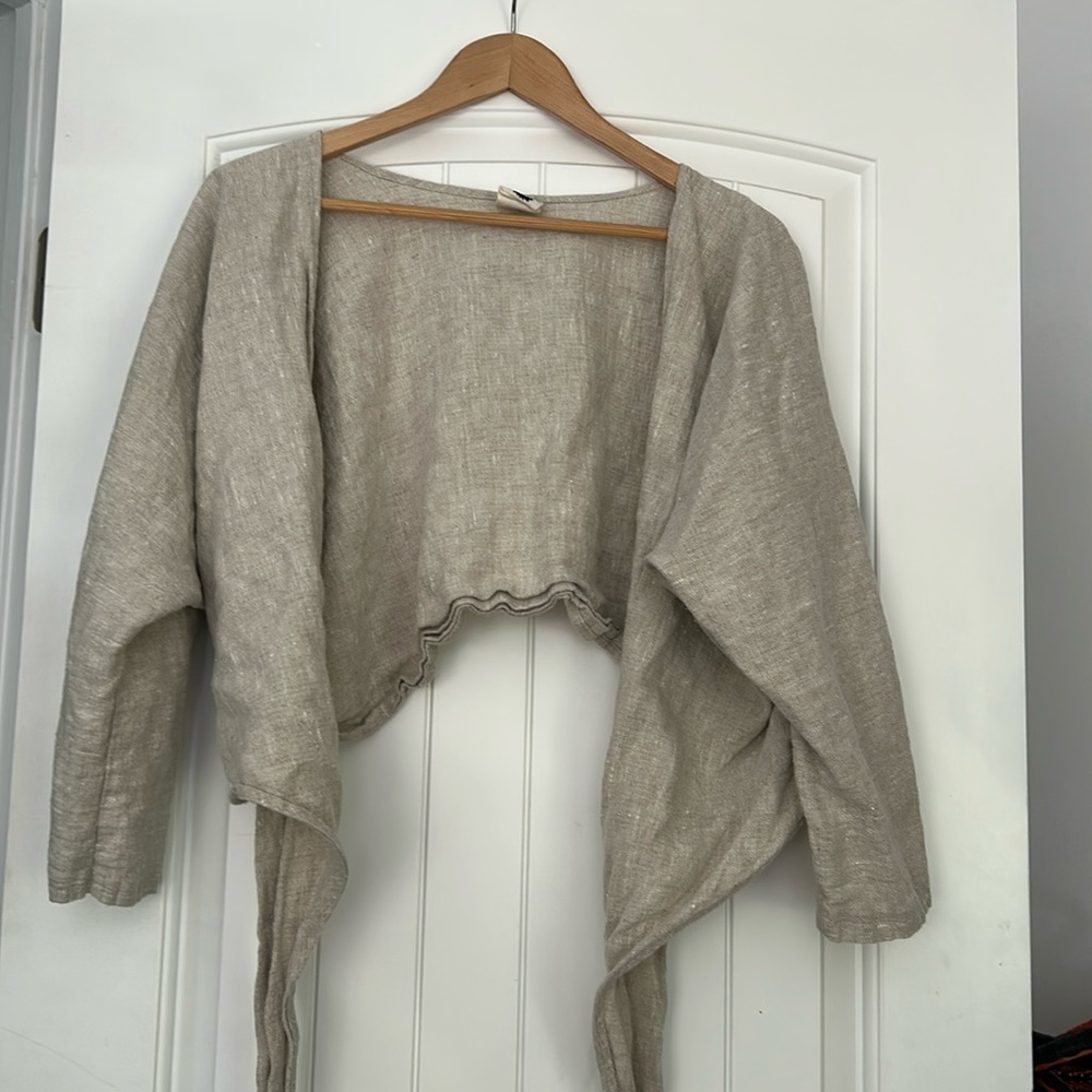 100% Linen wrap crop top